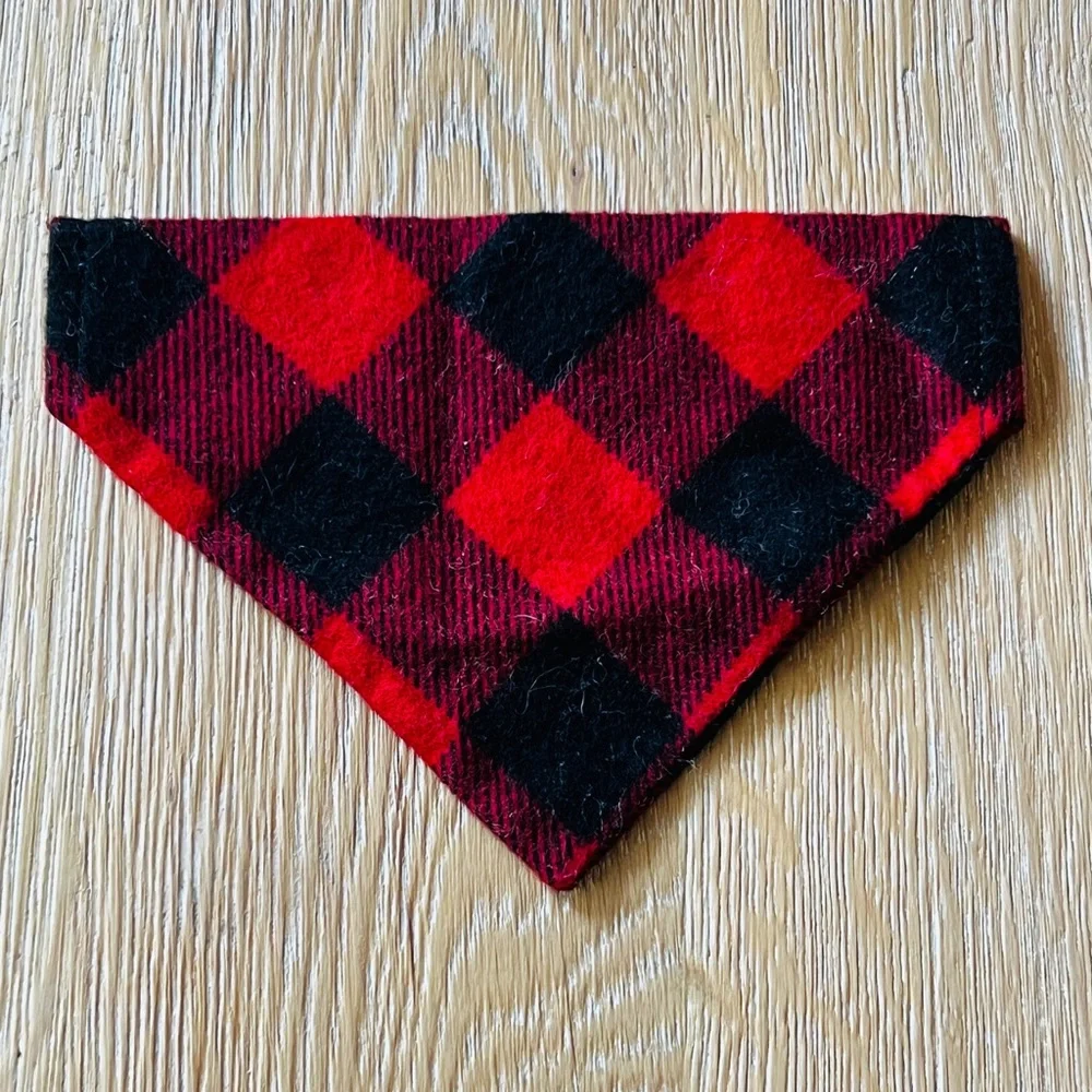🟥⬛️CLASSIC BUFFALO PLAID CAT BANDANA🟥⬛️